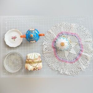 Vintage trinket box grandma junk lot